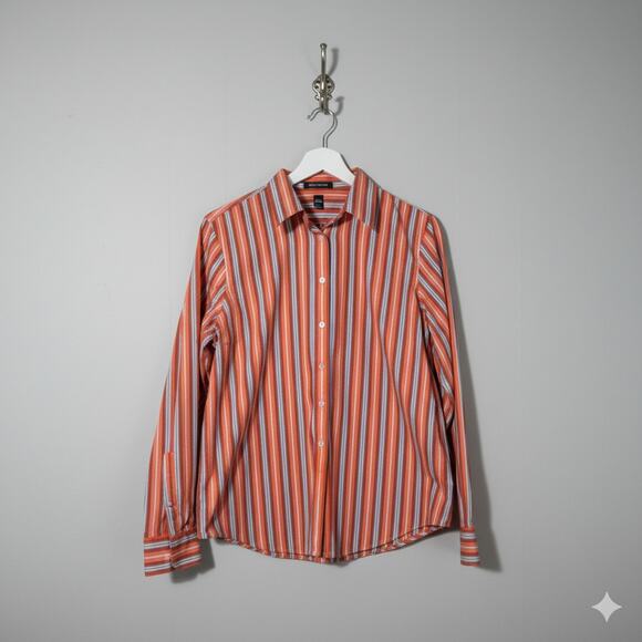Lauren Ralph Lauren Womens Cotton Button-Up Shirt · Classic Fit · Orange - Picture 1 of 9